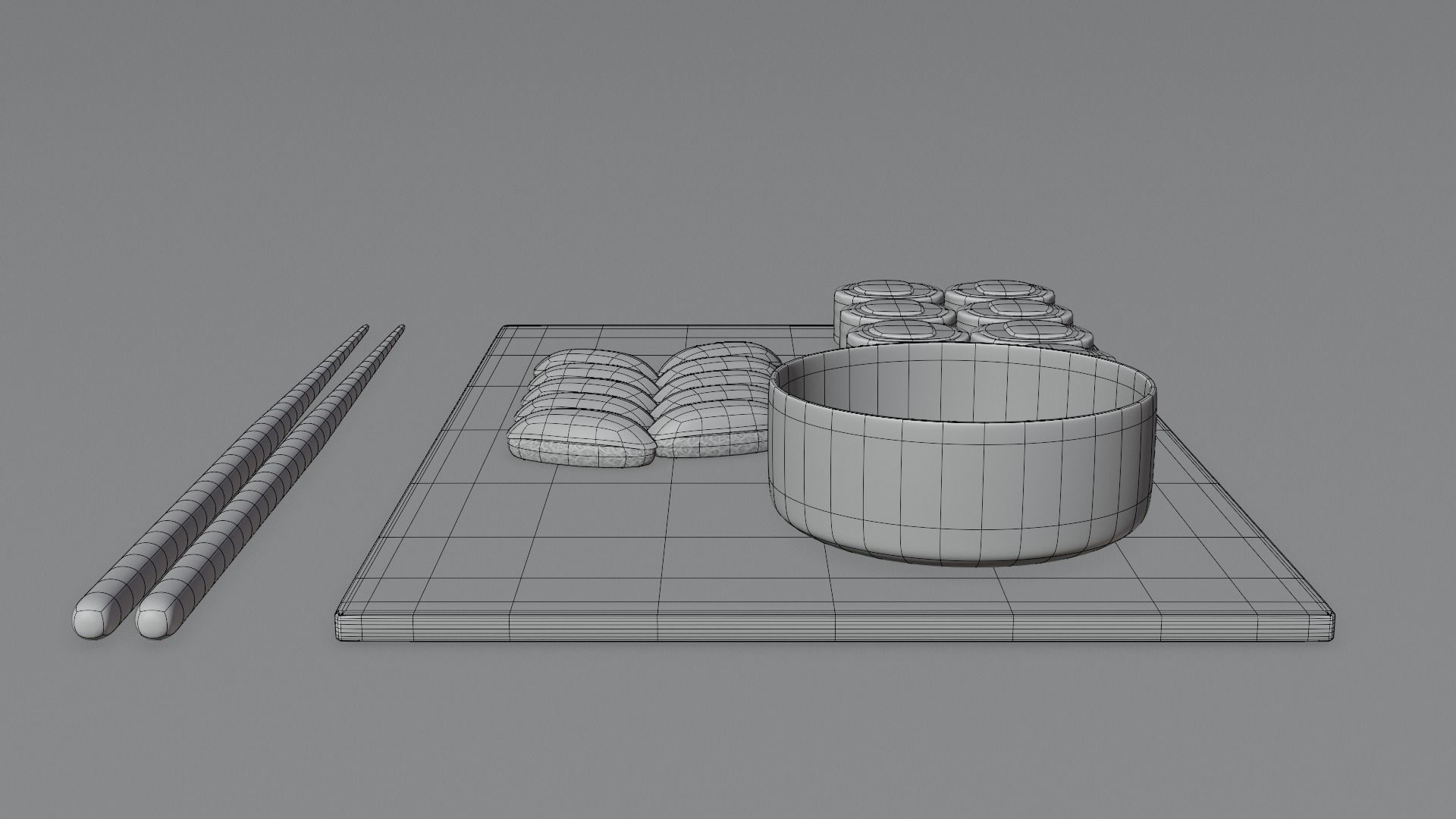 Cartoon sushi set 3D model 3D model_21