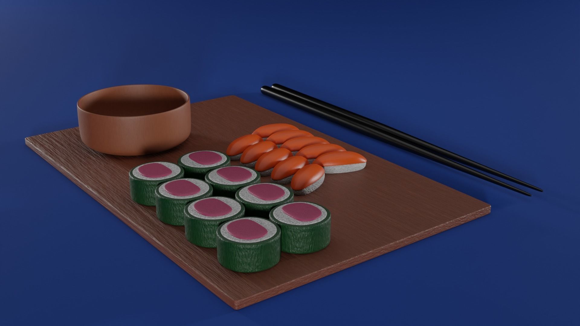 Cartoon sushi set 3D model 3D model_7