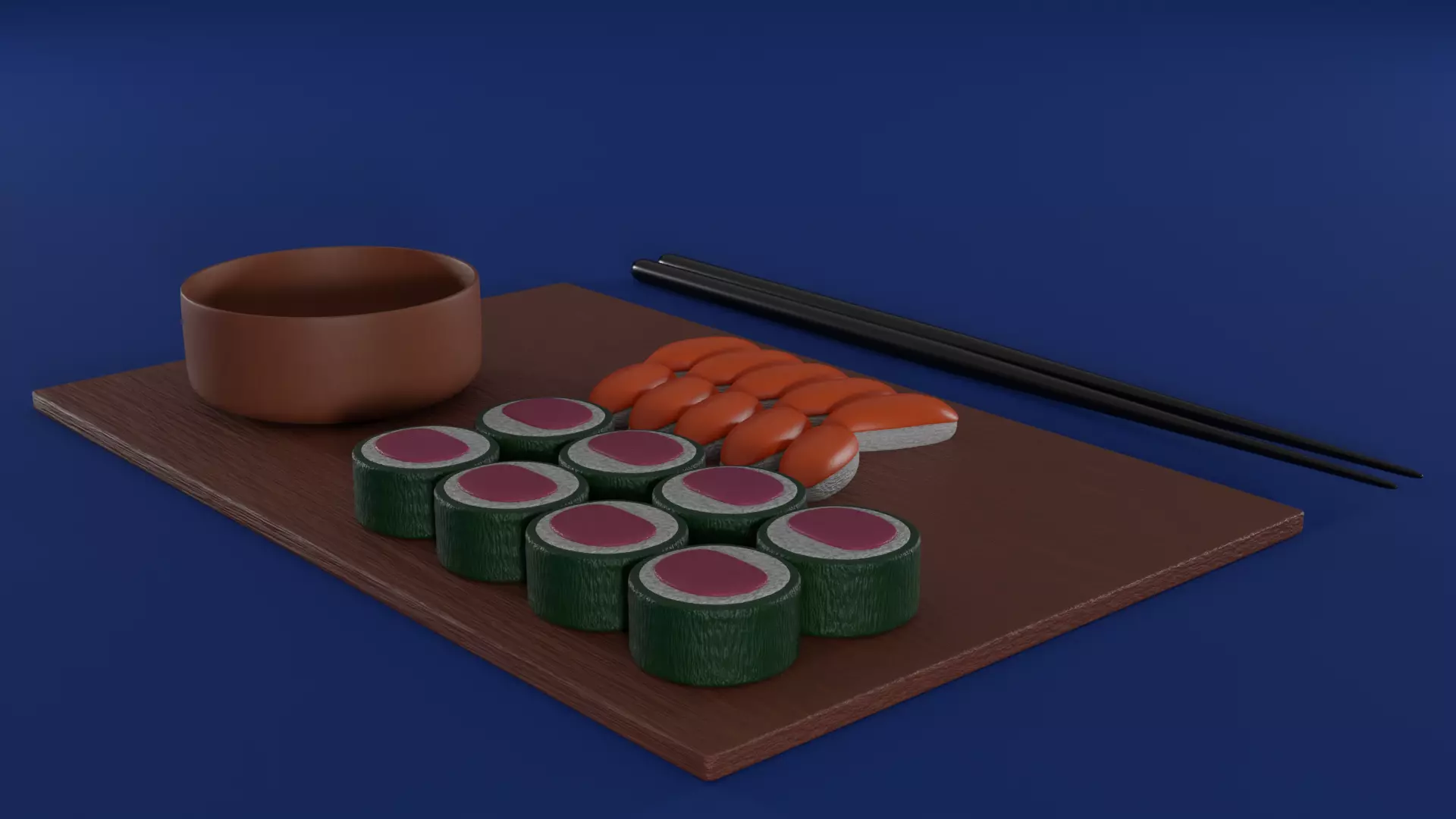 Cartoon sushi set 3D model 3D model_0