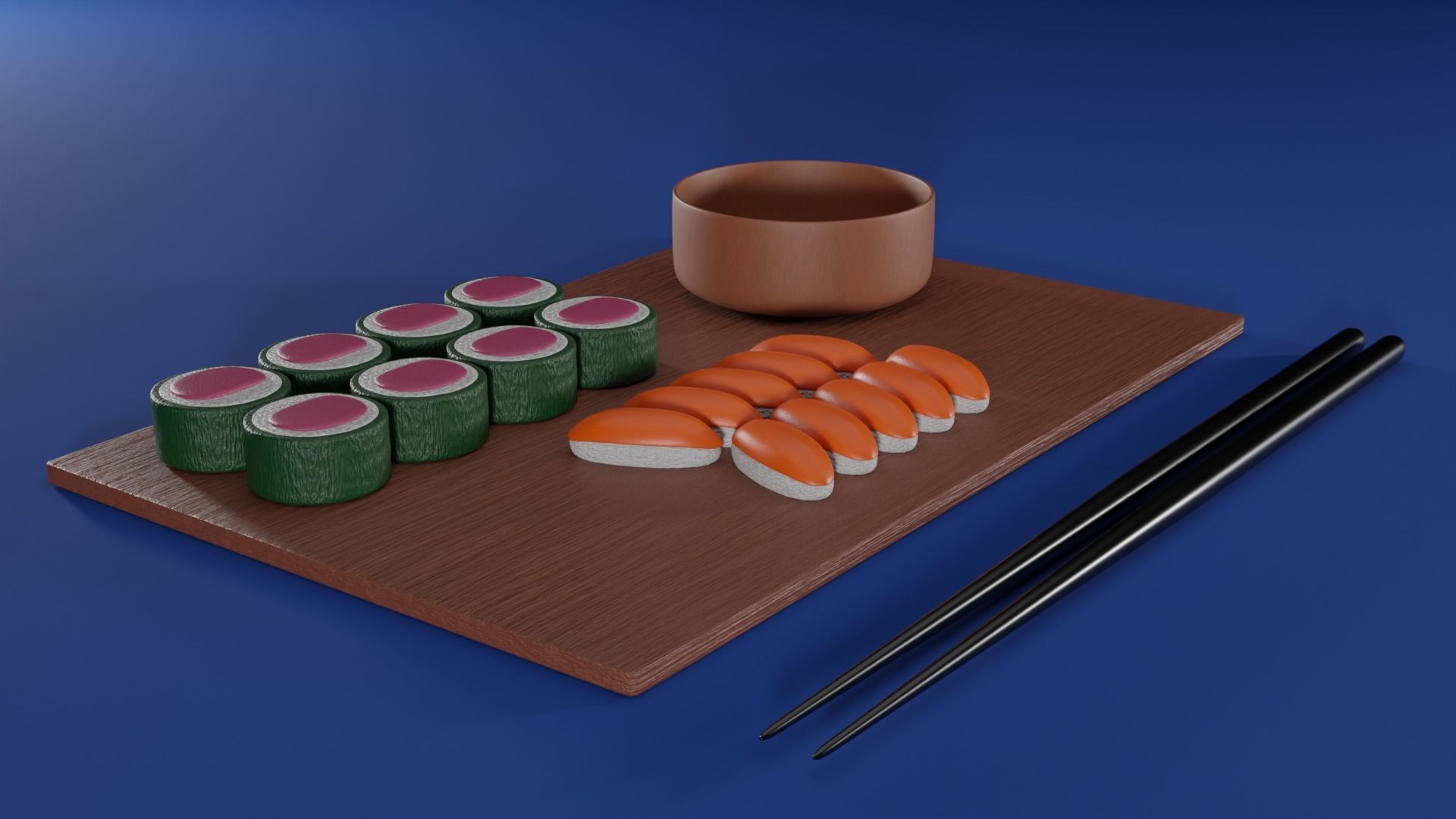 Cartoon sushi set 3D model 3D model_8
