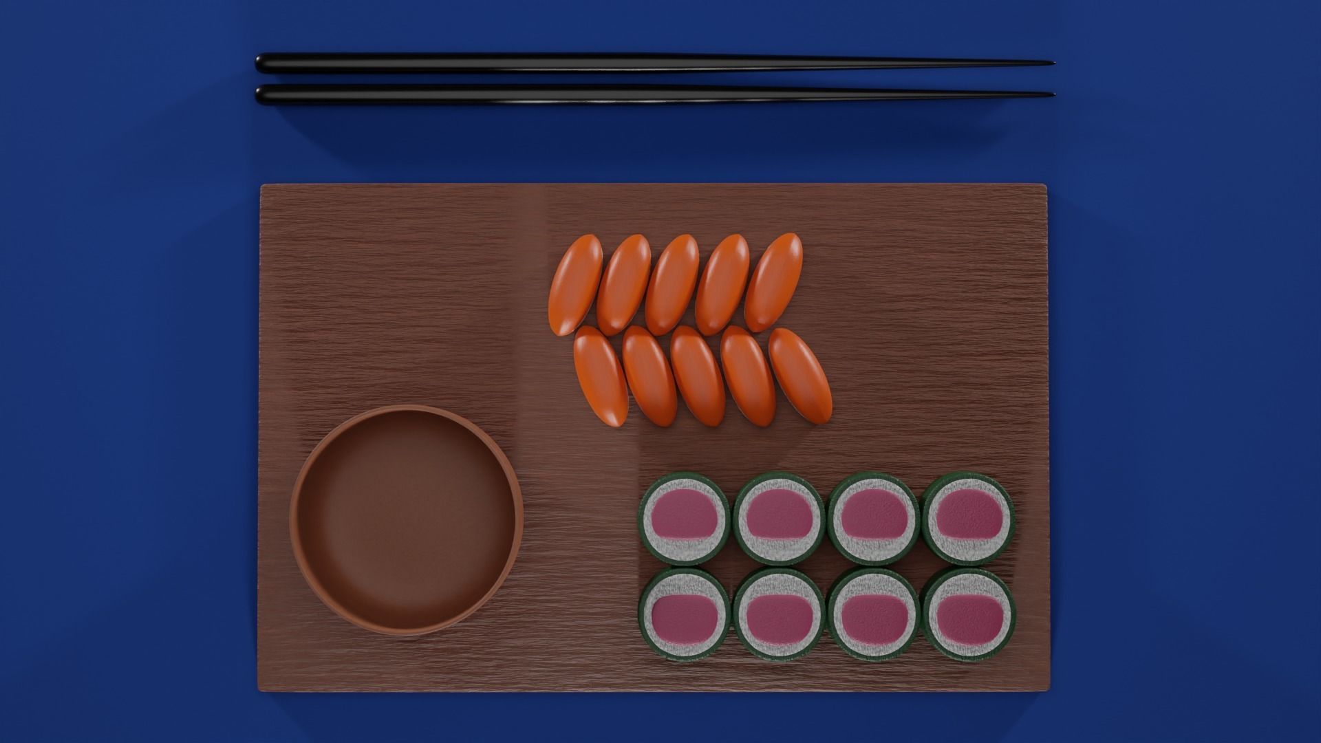 Cartoon sushi set 3D model 3D model_2