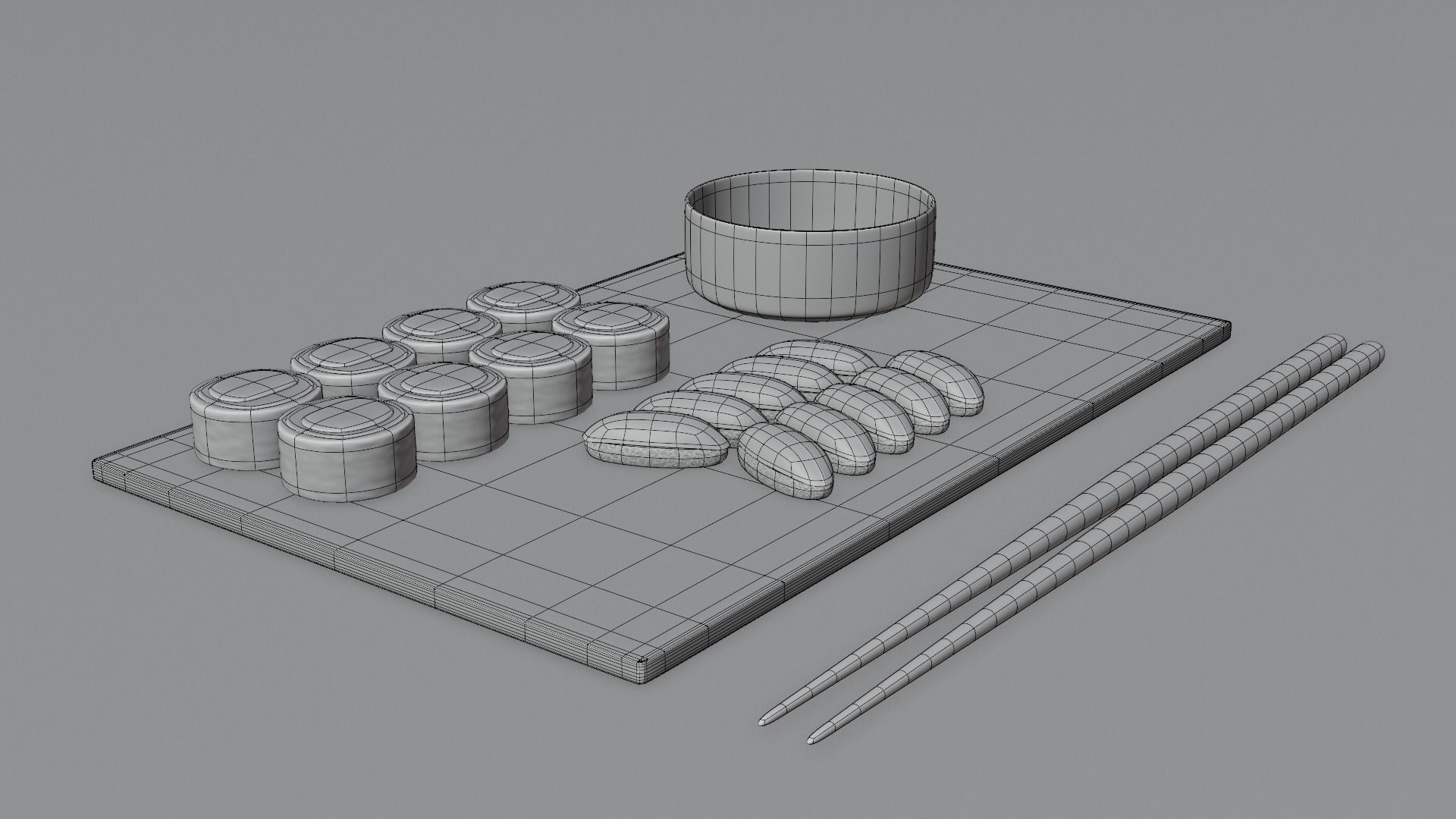 Cartoon sushi set 3D model 3D model_24