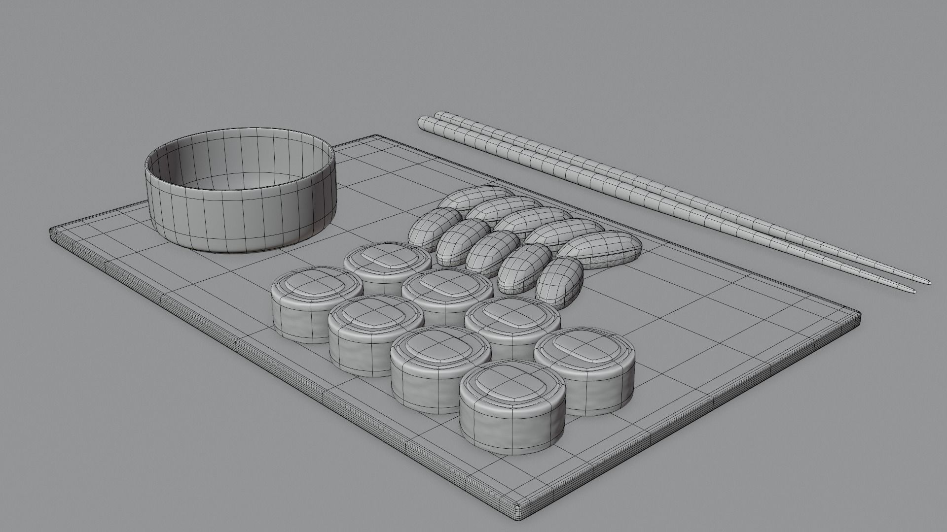 Cartoon sushi set 3D model 3D model_16