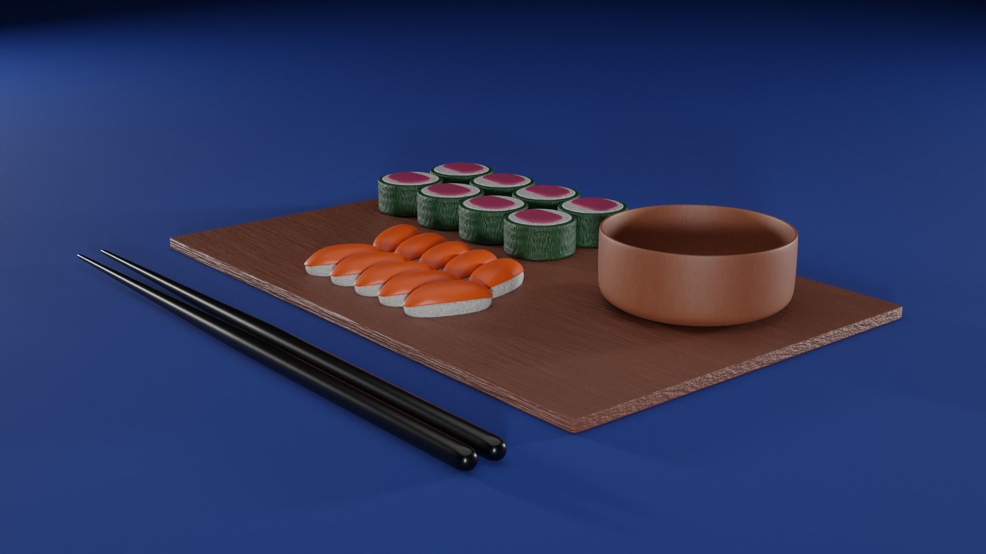 Cartoon sushi set 3D model 3D model_9