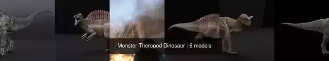 Monster Theropod Dinosaur 3D Model Collection