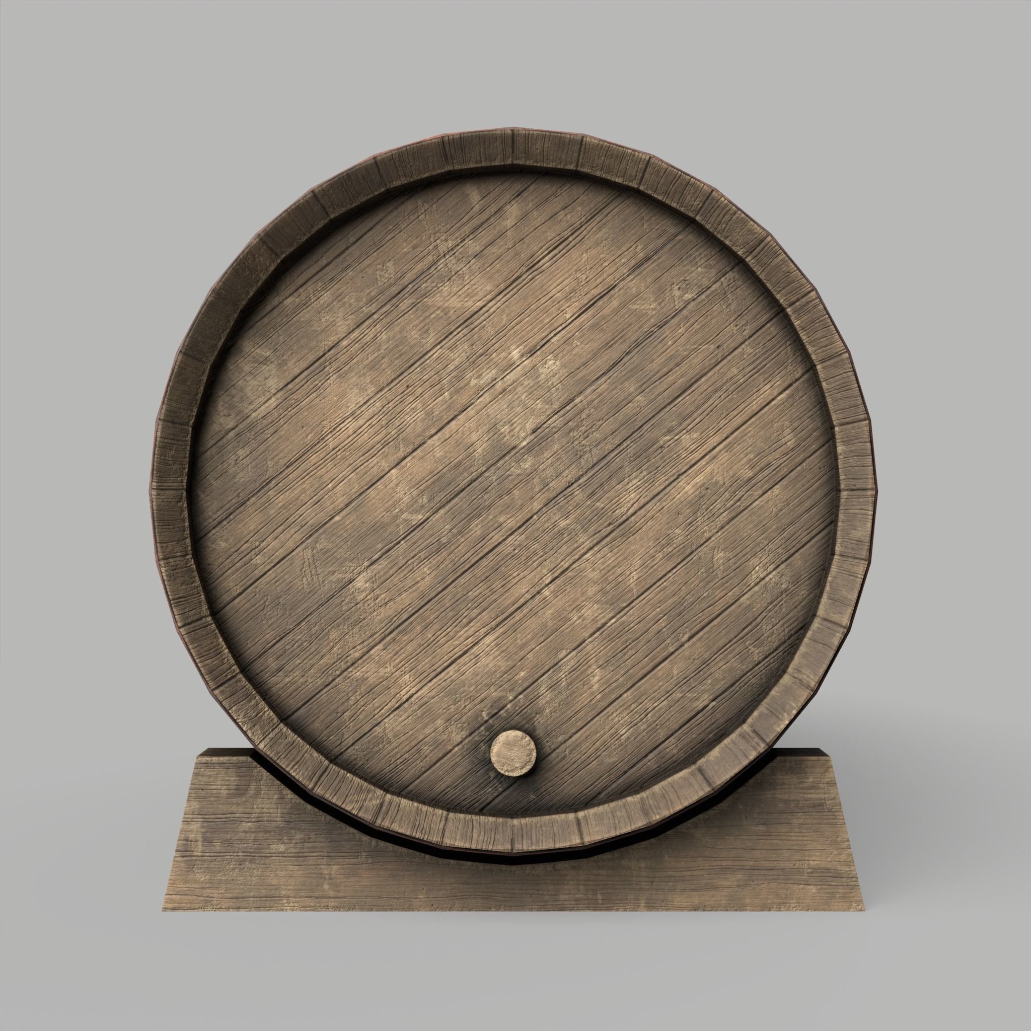 Wooden Barrel Vine Whiskey Gameready Low-poly 3D model_4