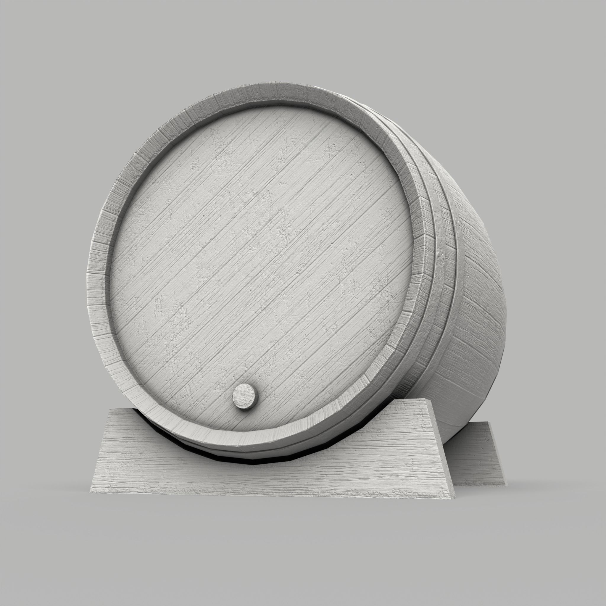 Wooden Barrel Vine Whiskey Gameready Low-poly 3D model_20