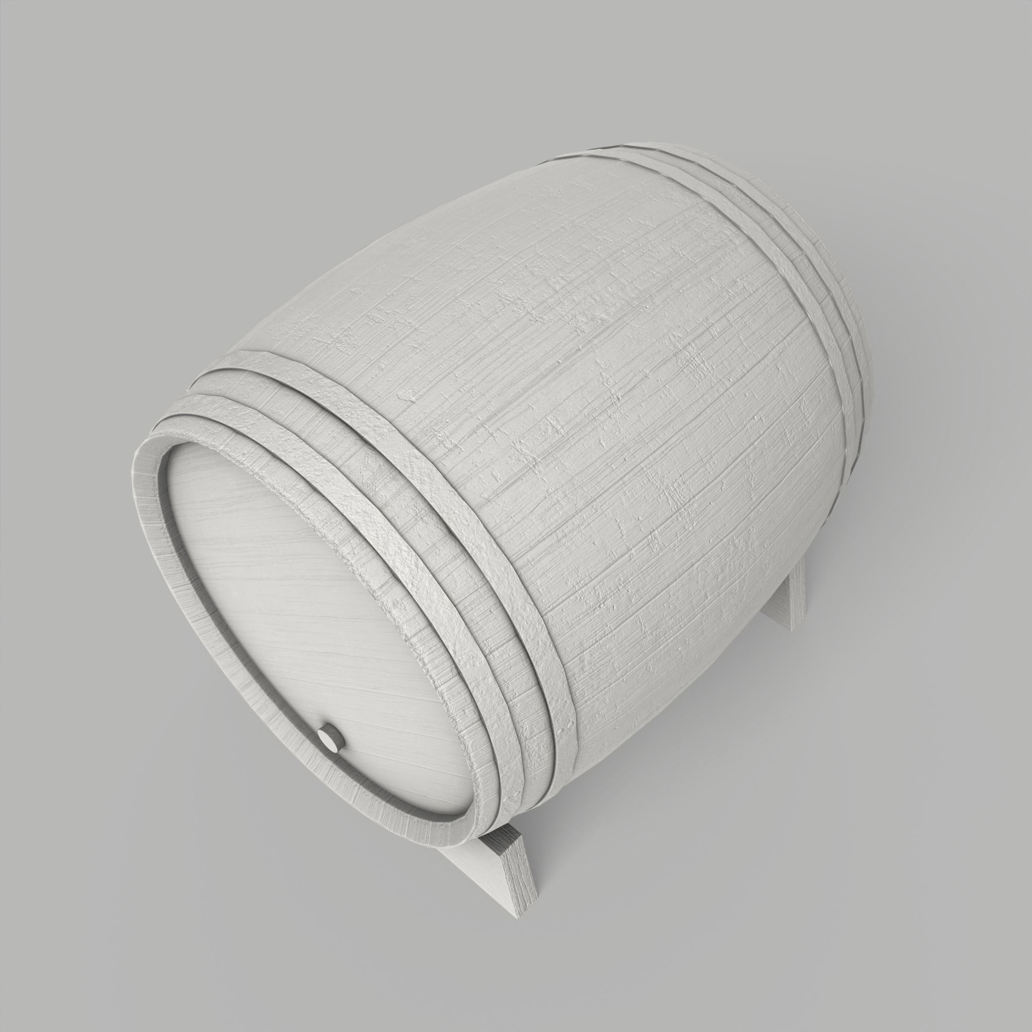 Wooden Barrel Vine Whiskey Gameready Low-poly 3D model_11