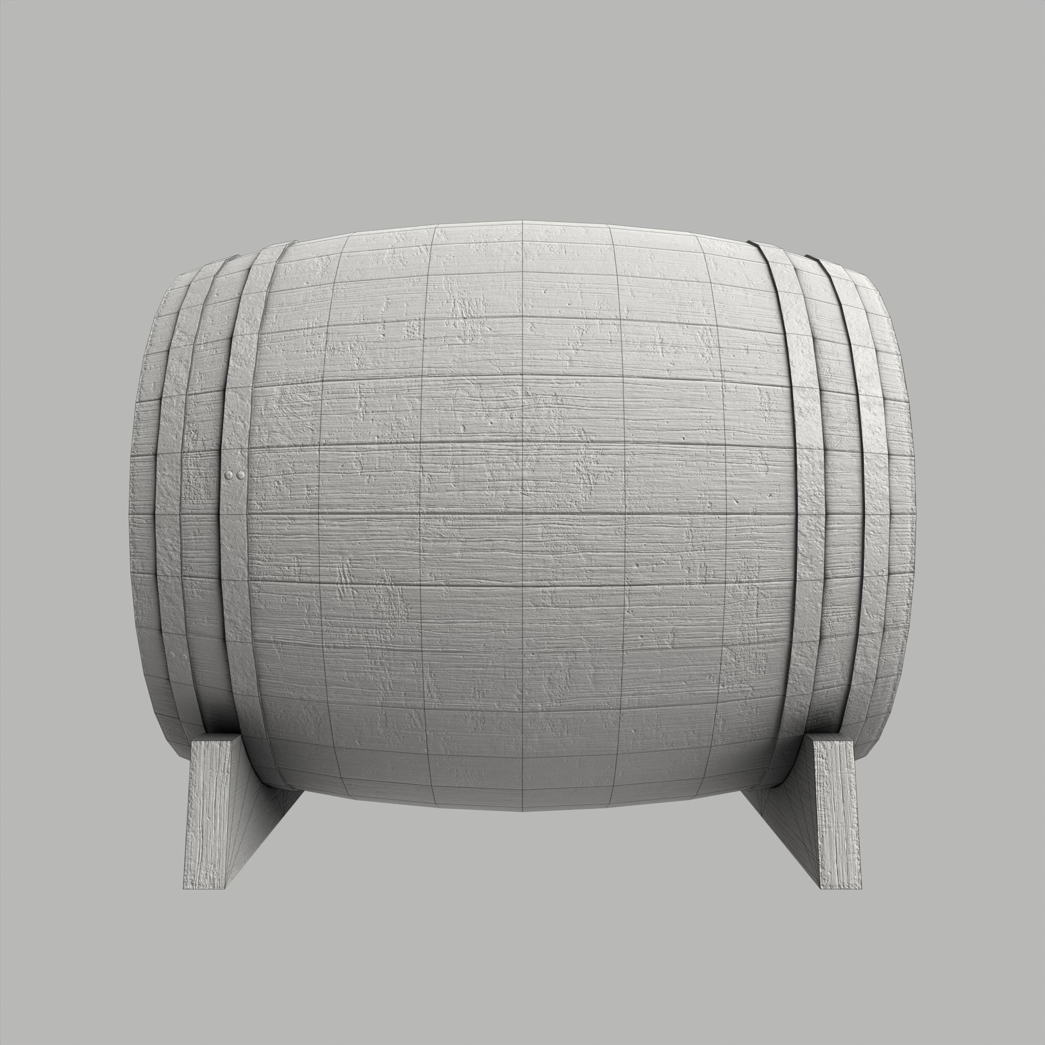 Wooden Barrel Vine Whiskey Gameready Low-poly 3D model_16