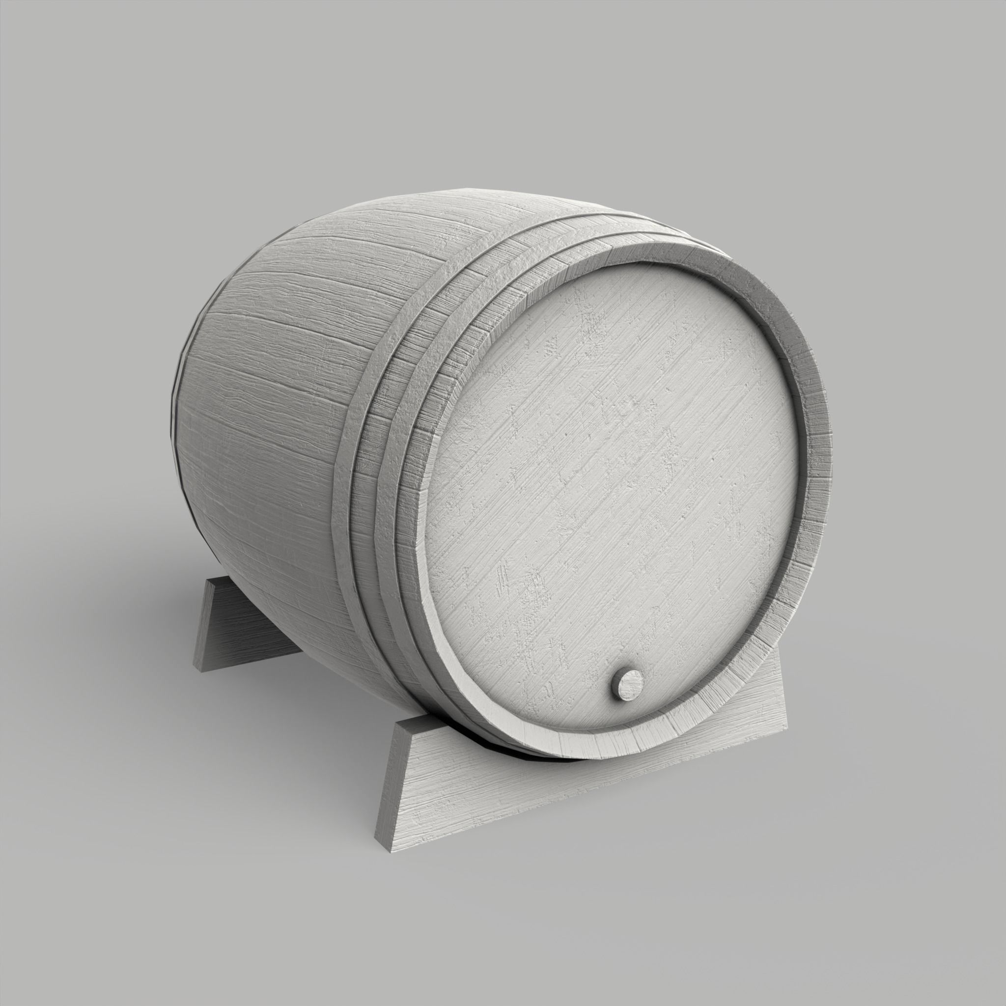 Wooden Barrel Vine Whiskey Gameready Low-poly 3D model_9