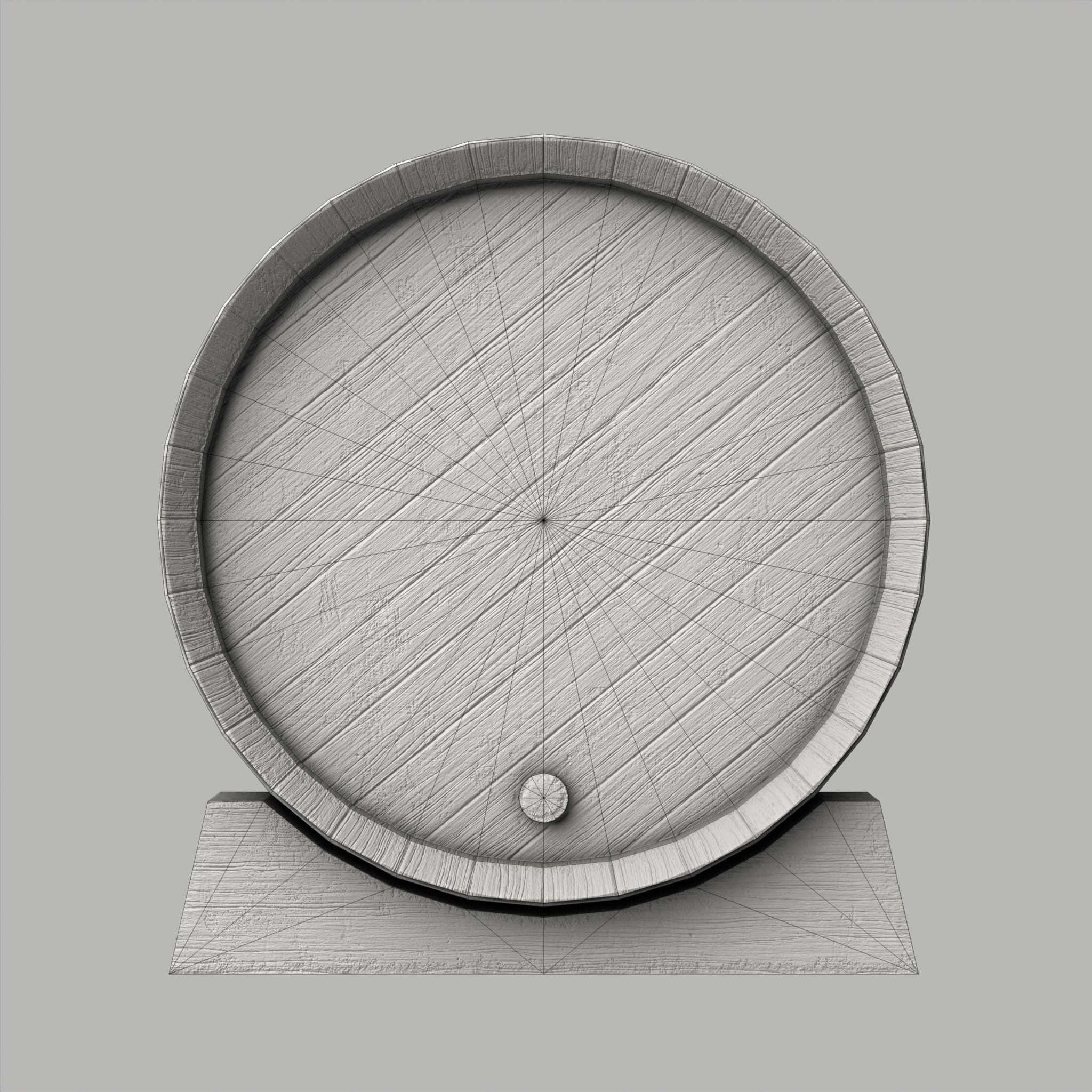 Wooden Barrel Vine Whiskey Gameready Low-poly 3D model_14