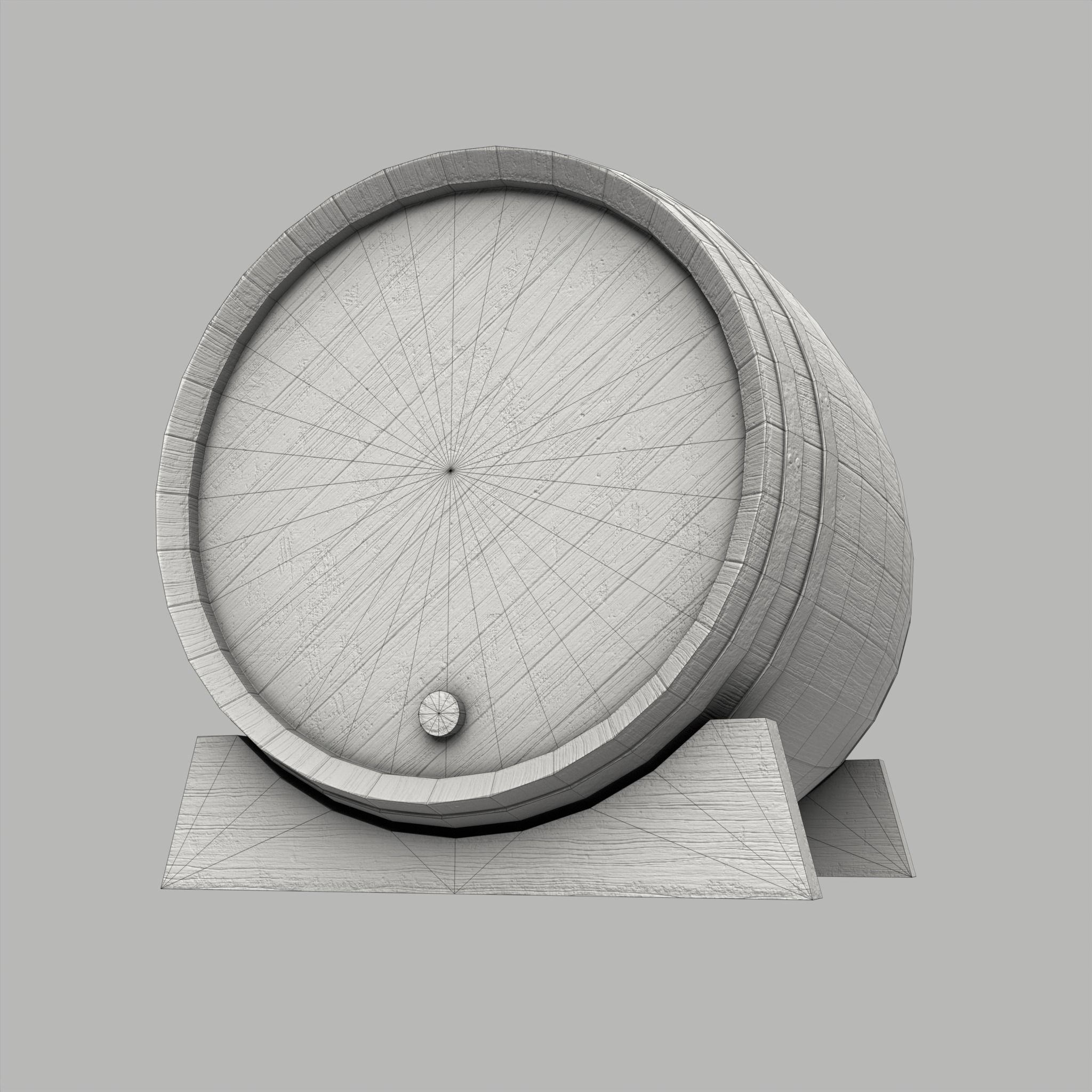 Wooden Barrel Vine Whiskey Gameready Low-poly 3D model_21