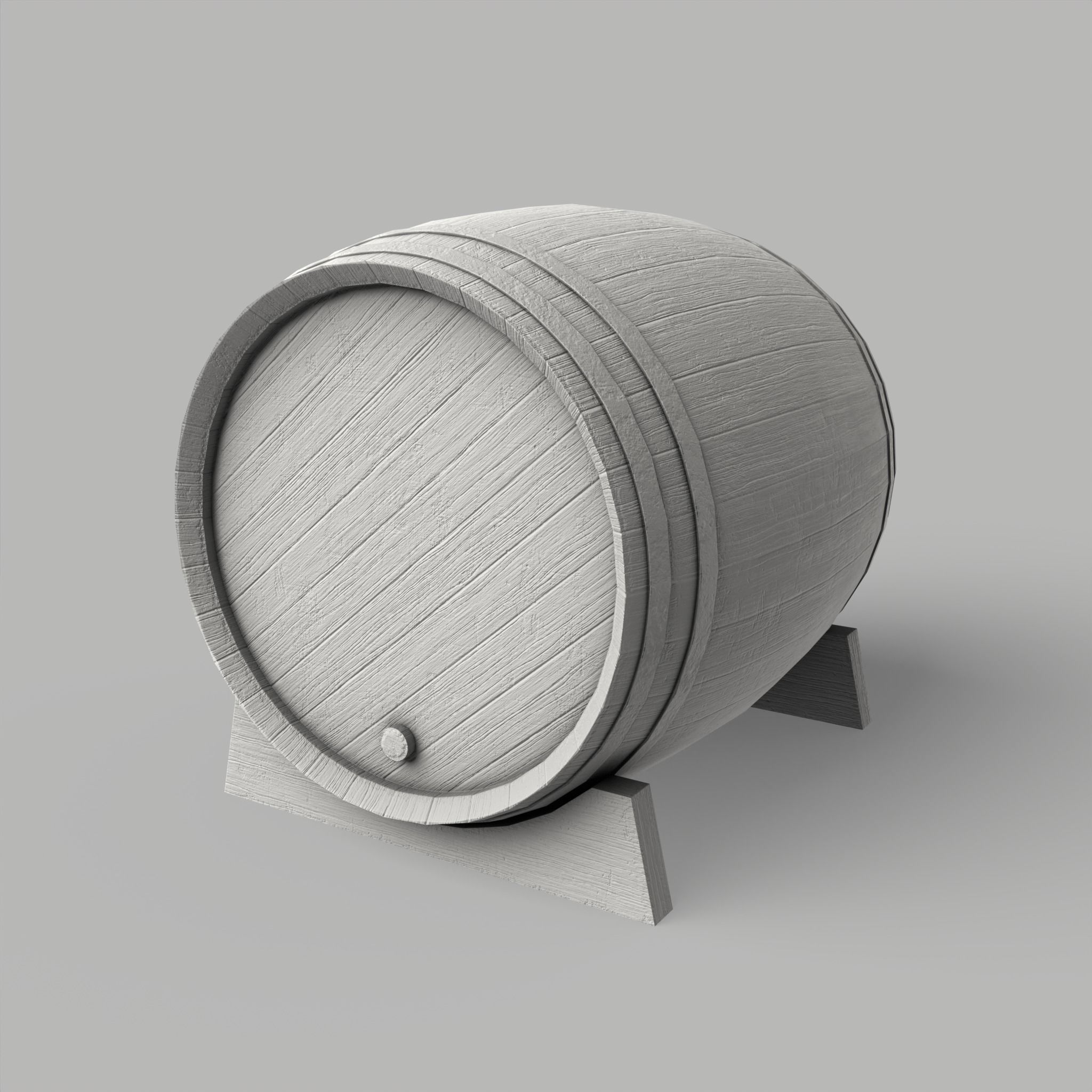 Wooden Barrel Vine Whiskey Gameready Low-poly 3D model_7