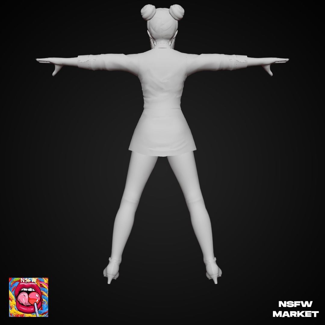 EXCLUSIVE EDITION RIGGED CHARACTER MARIE ROSE - SECRET CLASS Low-poly 3D model_18