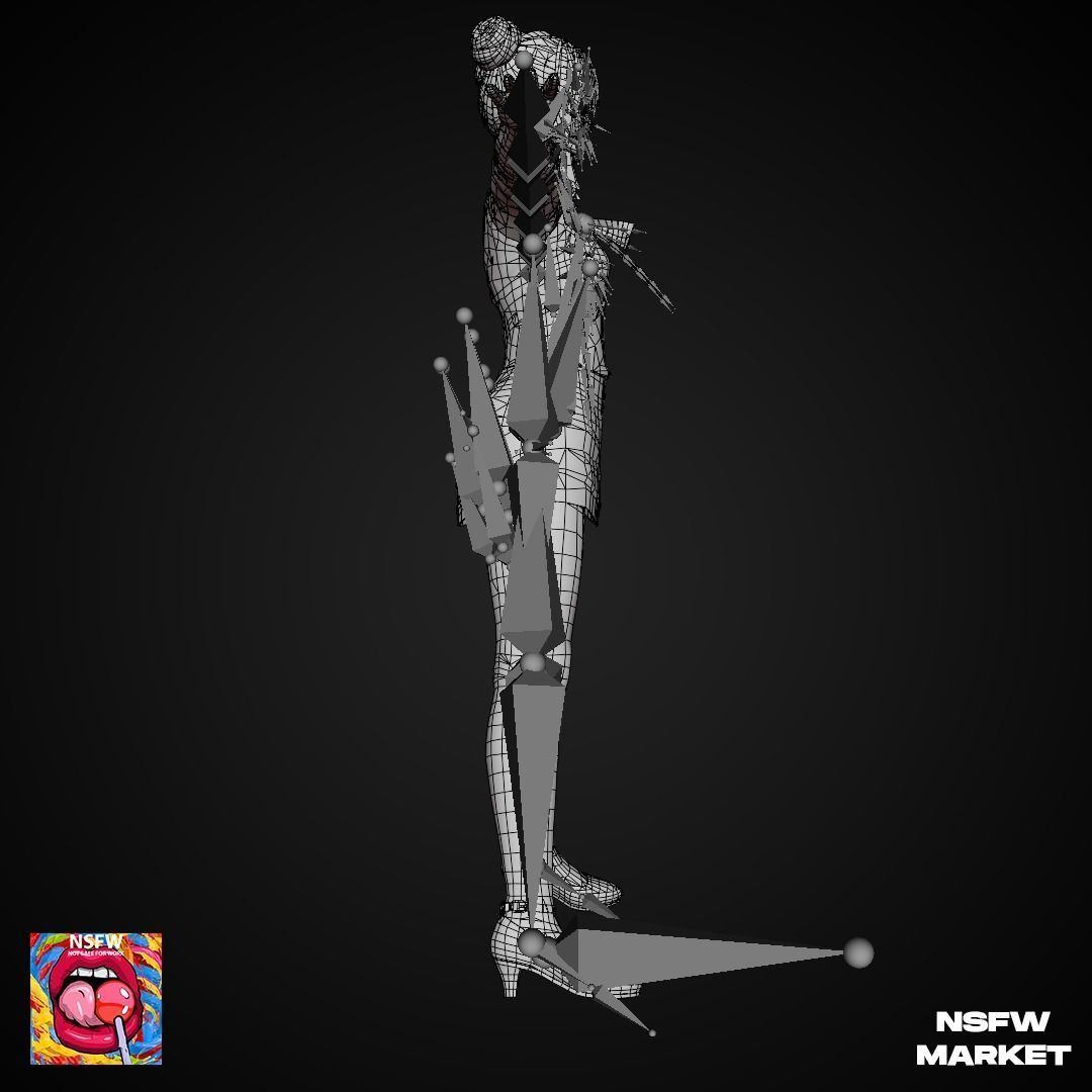 EXCLUSIVE EDITION RIGGED CHARACTER MARIE ROSE - SECRET CLASS Low-poly 3D model_24