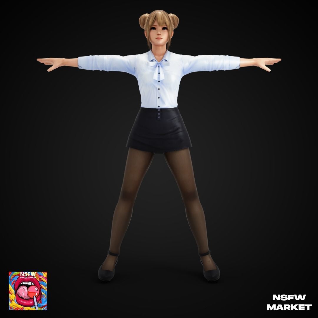 EXCLUSIVE EDITION RIGGED CHARACTER MARIE ROSE - SECRET CLASS Low-poly 3D model_3