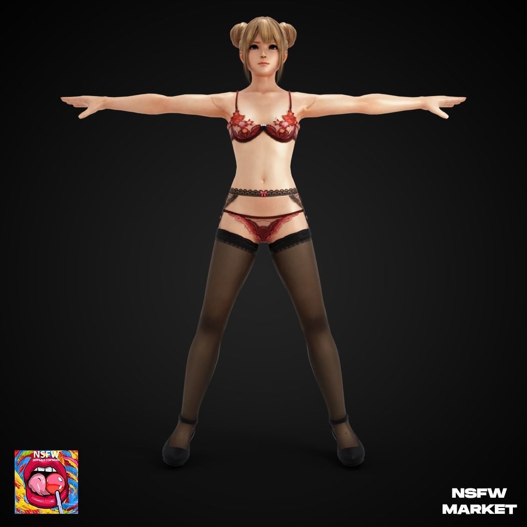 EXCLUSIVE EDITION RIGGED CHARACTER MARIE ROSE - SECRET CLASS Low-poly 3D model_11