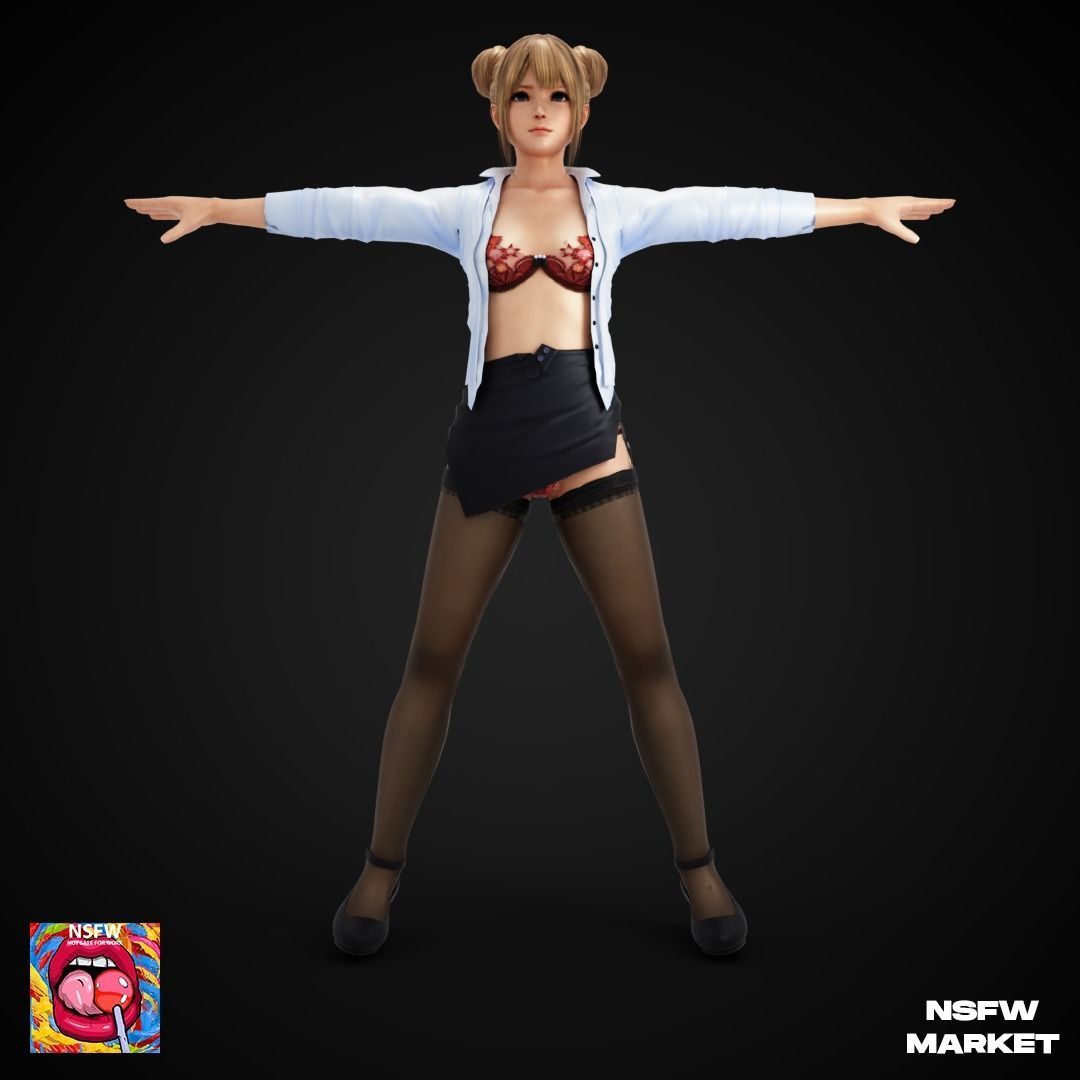 EXCLUSIVE EDITION RIGGED CHARACTER MARIE ROSE - SECRET CLASS Low-poly 3D model_7