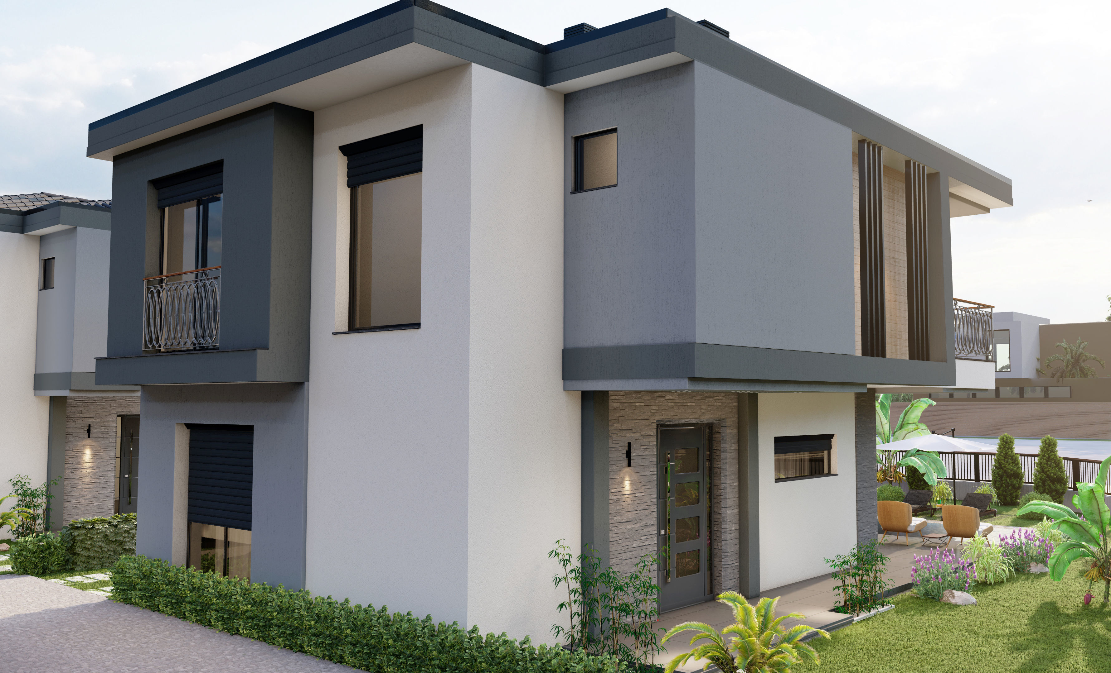 modern villa sketchup model  3D model_2
