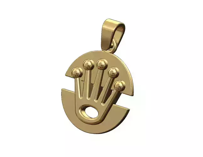 Watch crown split round pendant with bail