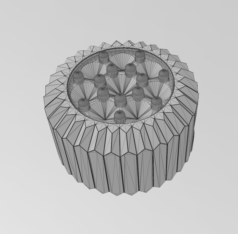 Fluted bezel diamond cluster bead and charm 3D print model_12