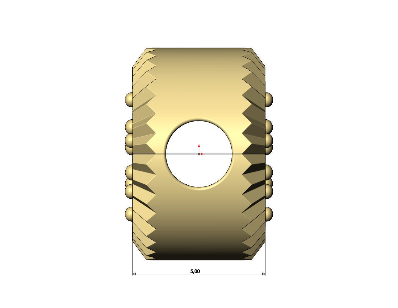 Fluted bezel diamond cluster bead and charm 3D print model_8