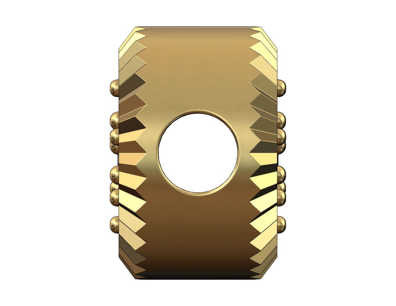 Fluted bezel diamond cluster bead and charm 3D print model_4