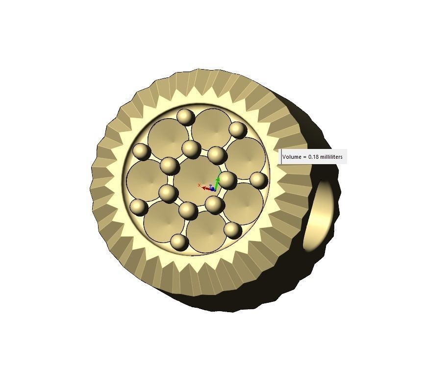 Fluted bezel diamond cluster bead and charm 3D print model_11