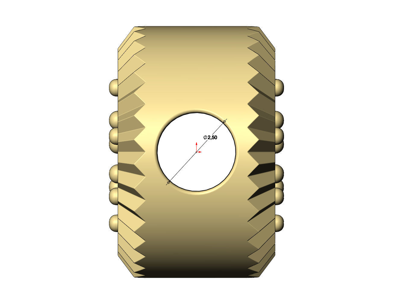 Fluted bezel diamond cluster bead and charm 3D print model_7