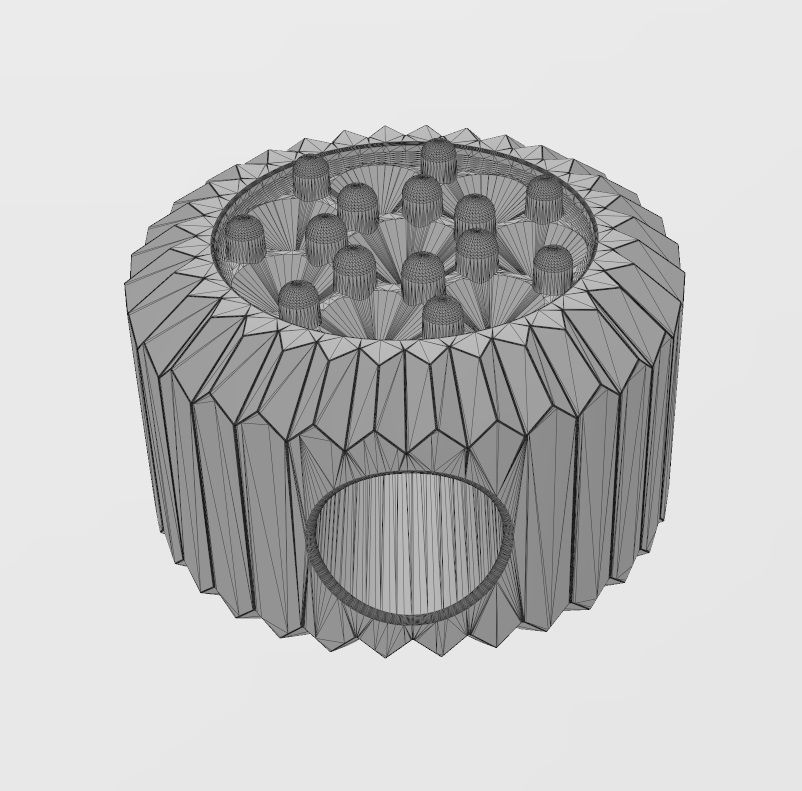 Fluted bezel diamond cluster bead and charm 3D print model_13