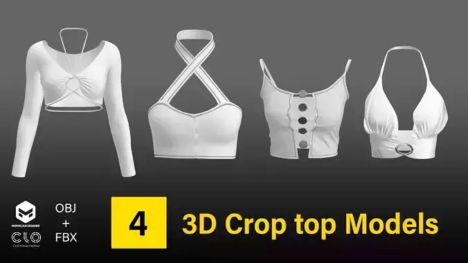 4 3d crop top models