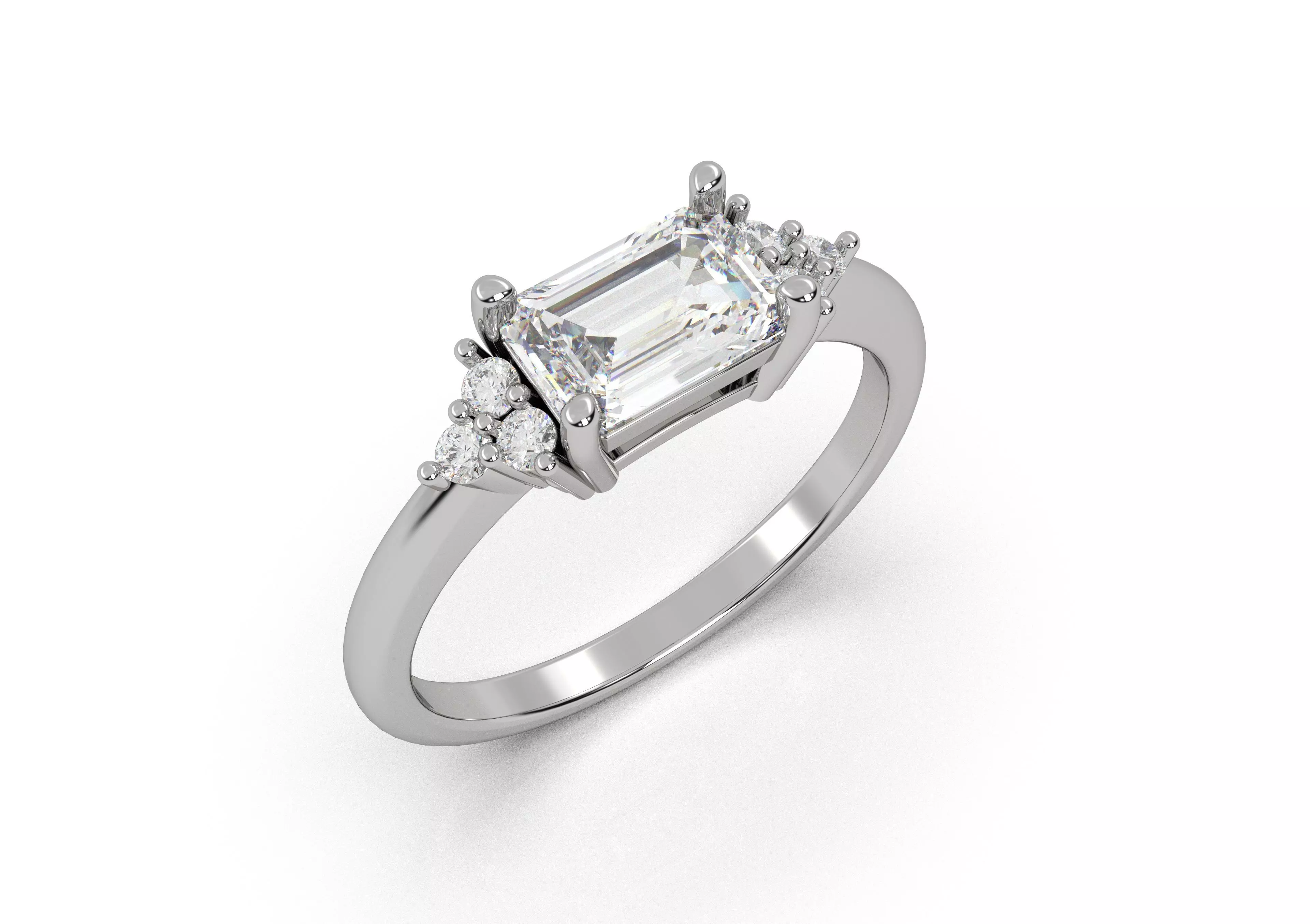 54 A Ring With a large Stone 3D print model_0