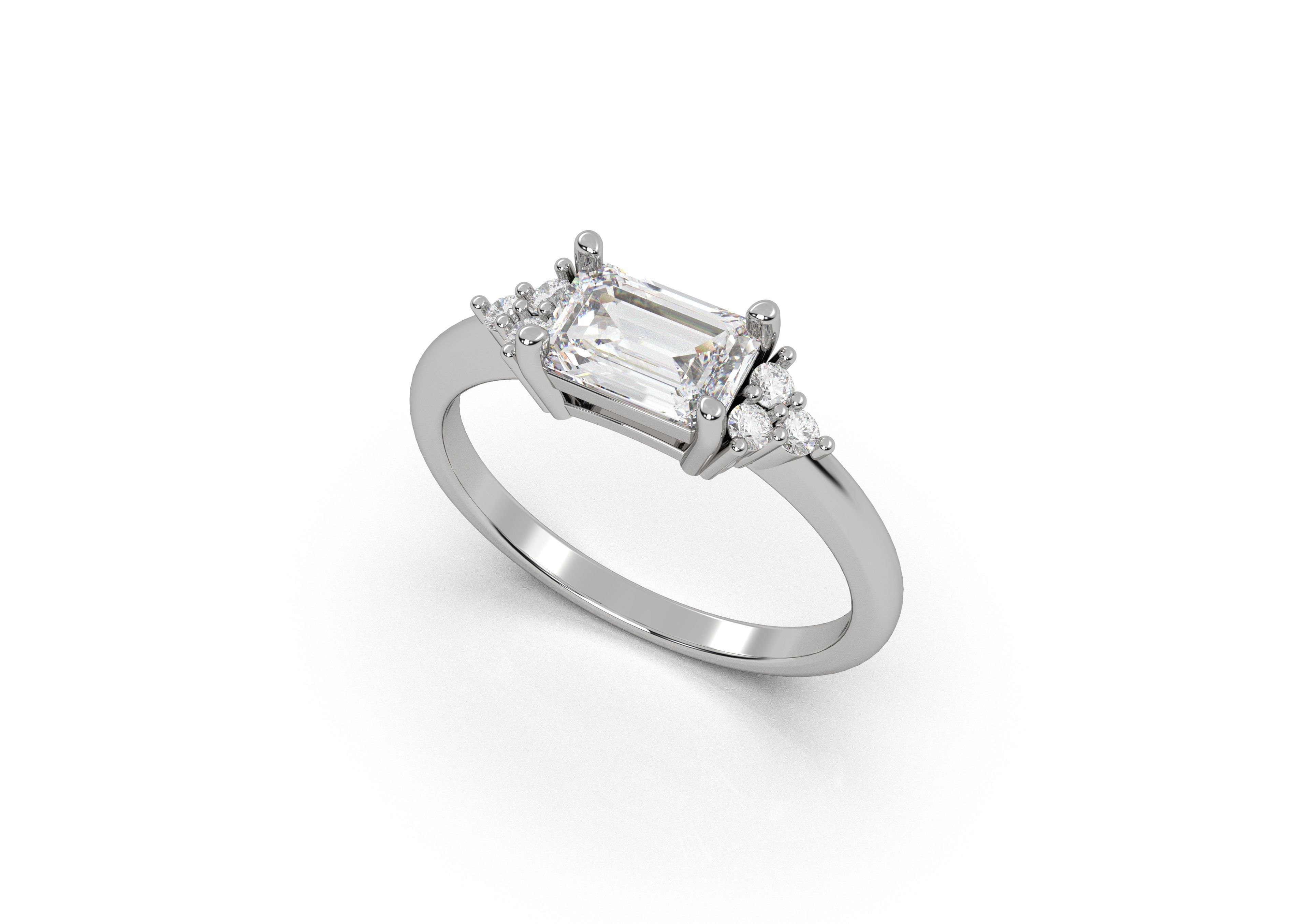 54 A Ring With a large Stone 3D print model_2