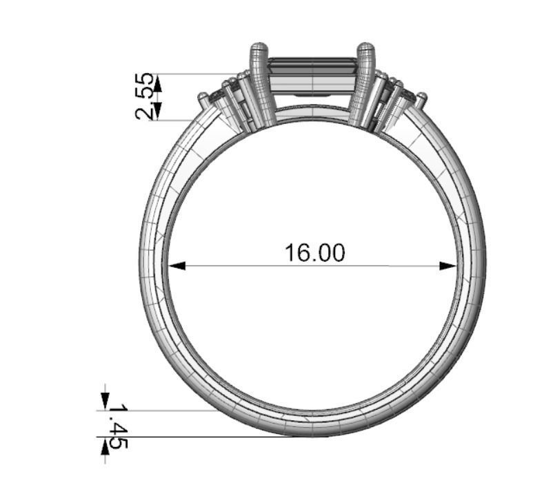 54 A Ring With a large Stone 3D print model_3