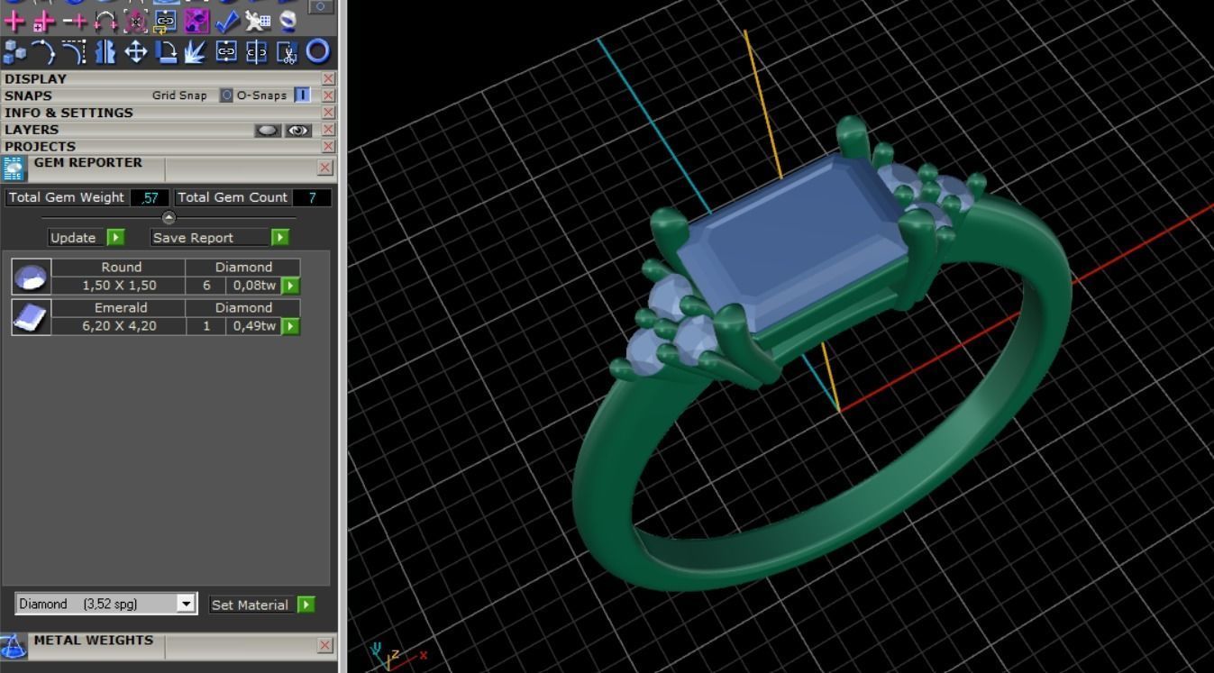 54 A Ring With a large Stone 3D print model_5
