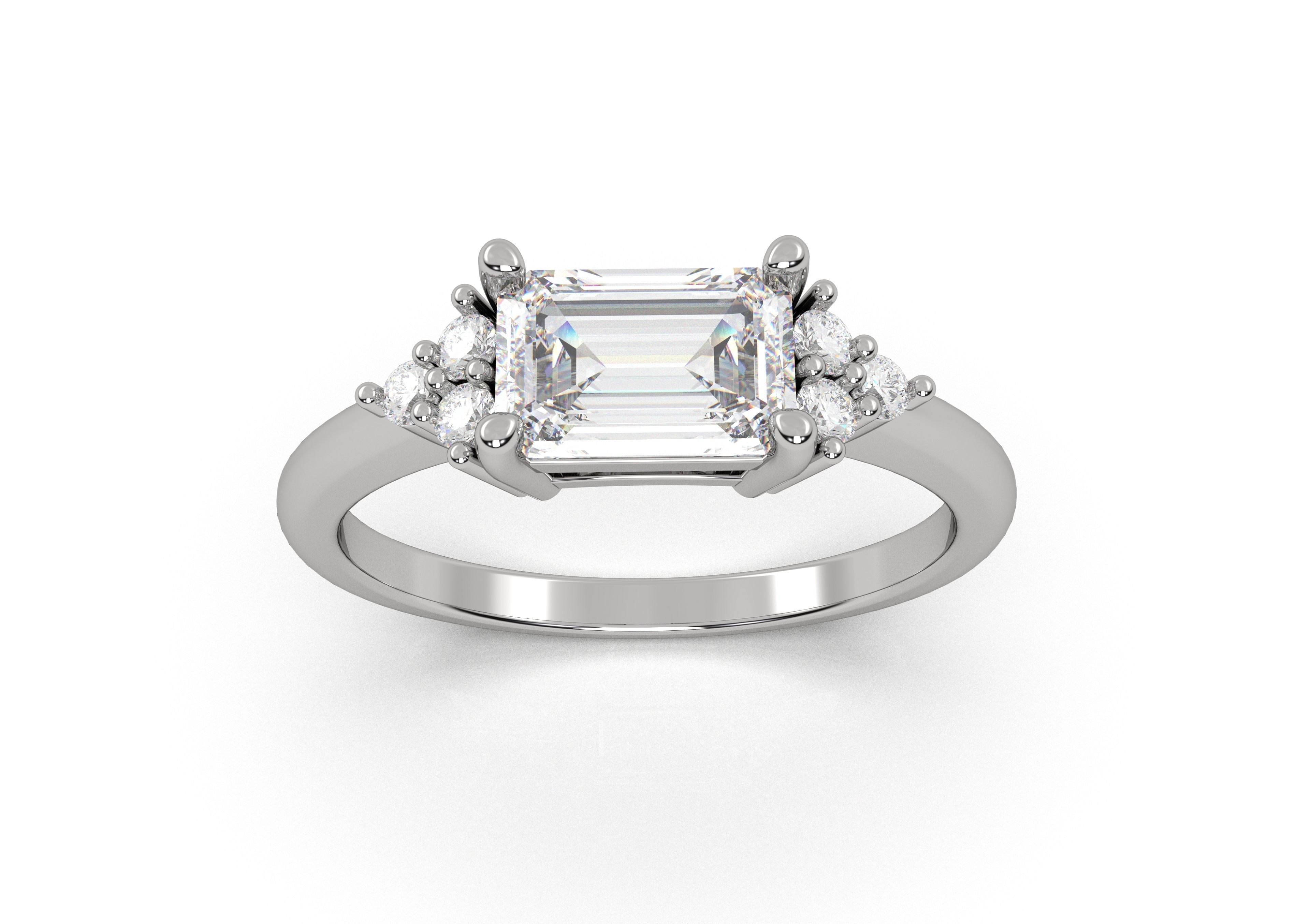 54 A Ring With a large Stone 3D print model_1