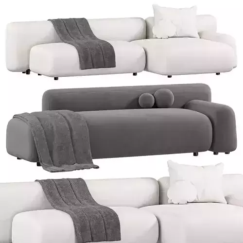  Suiseki Composition Sofa Low-poly 3D model