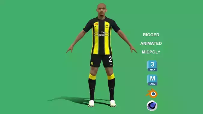 3D Rigged Fabinho Al-Ittihad 2024
