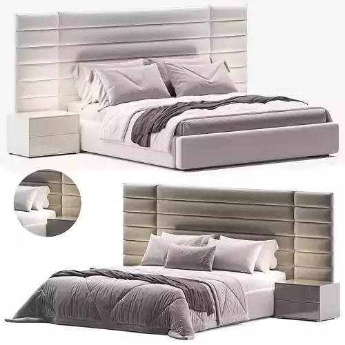 leland wide headboard upholstered line panel bed
