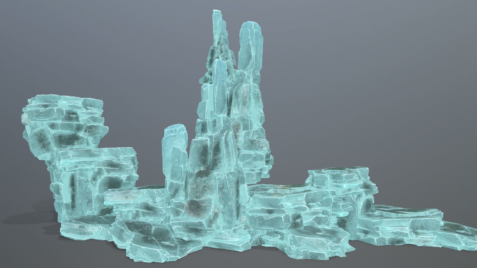 ice rocks Low-poly 3D model_1