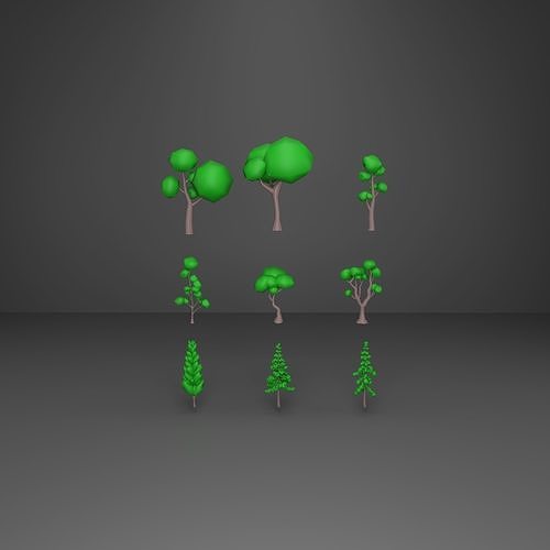 trees Low-poly 3D model