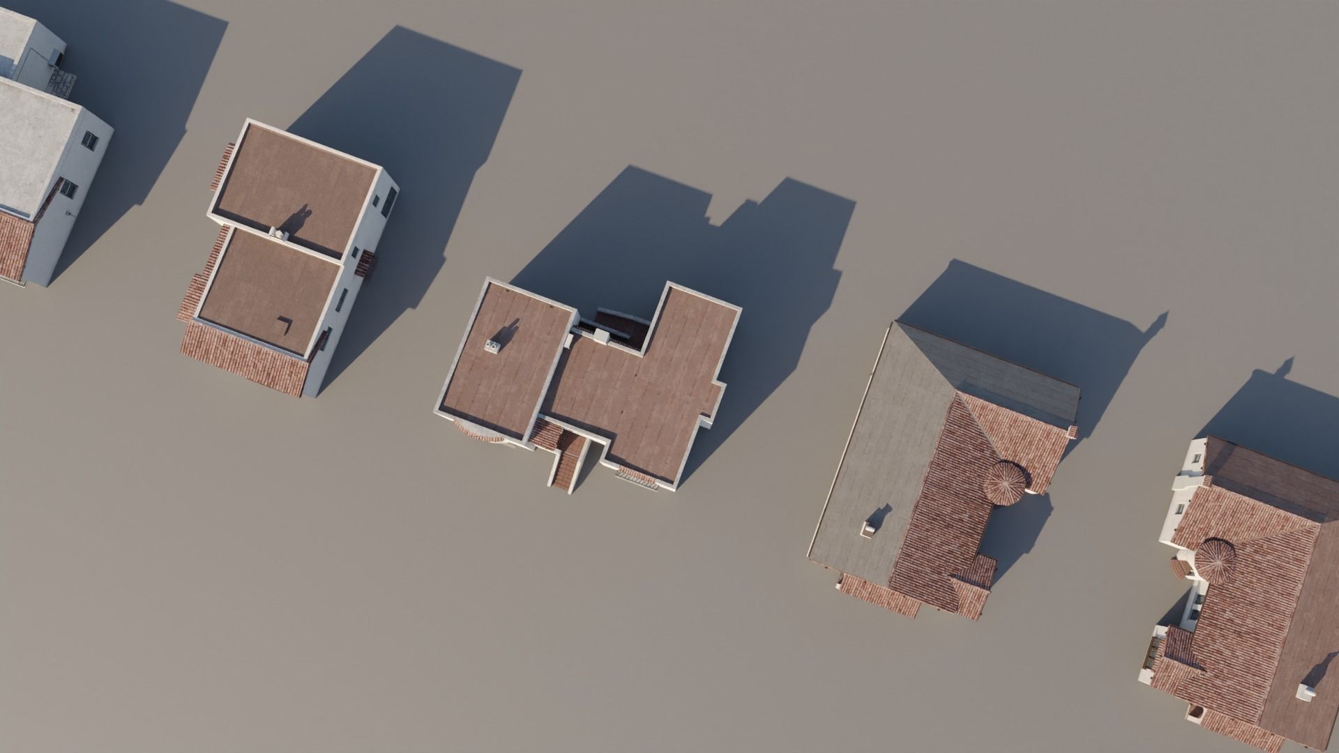 Spanish Revival - US West Coast California Buildings Low-poly 3D model_2