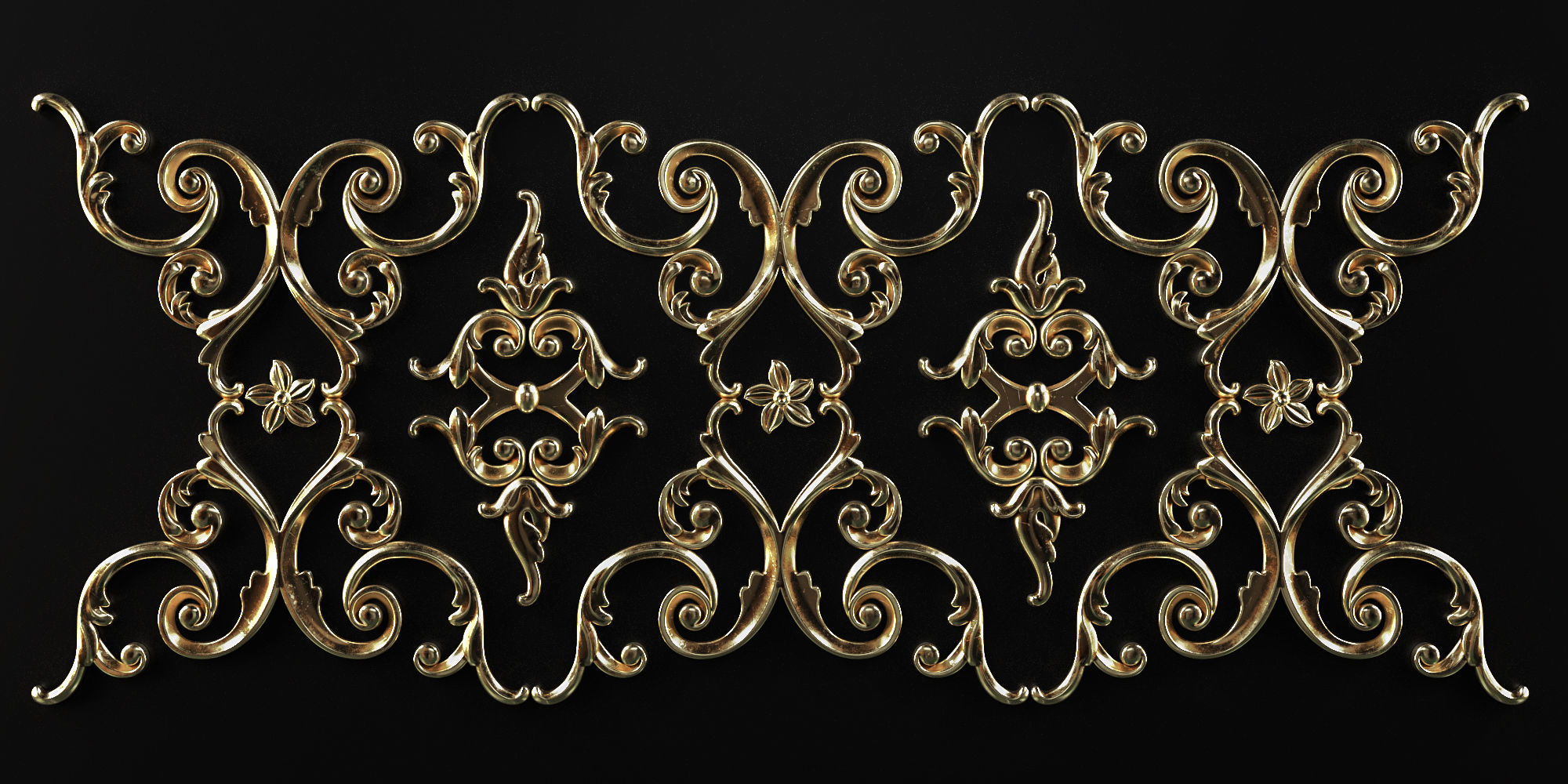 ornament gold 08 3D model_1