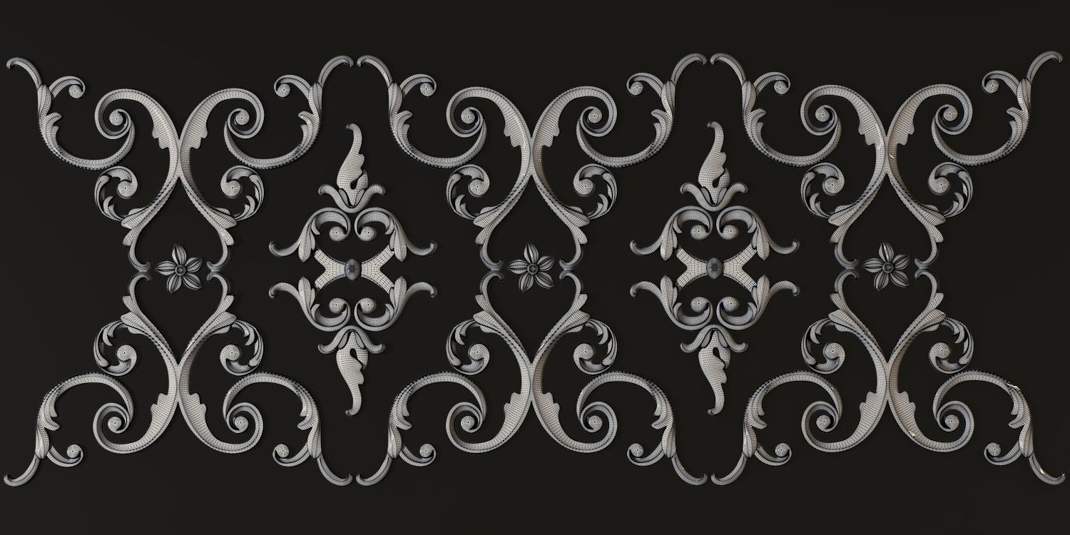 ornament gold 08 3D model_4