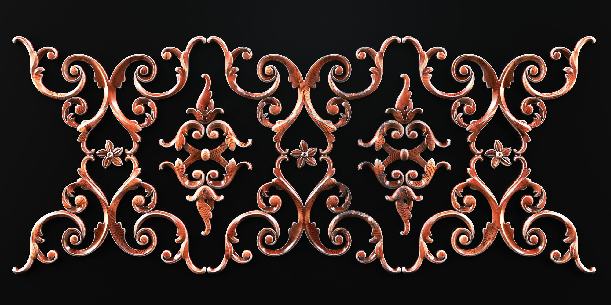 ornament gold 08 3D model_2