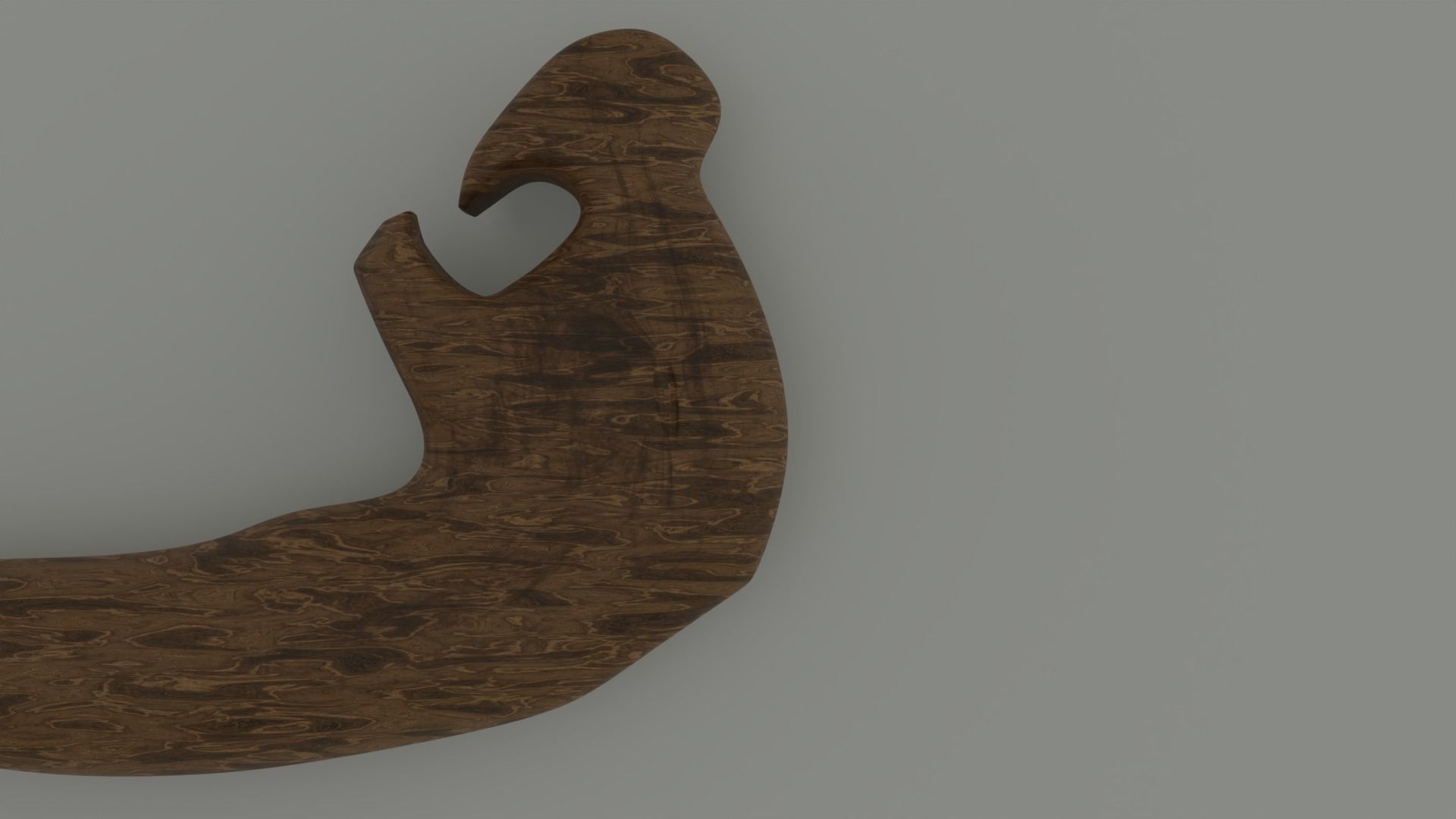 Kujang Traditional Symbol Low-poly 3D model_5