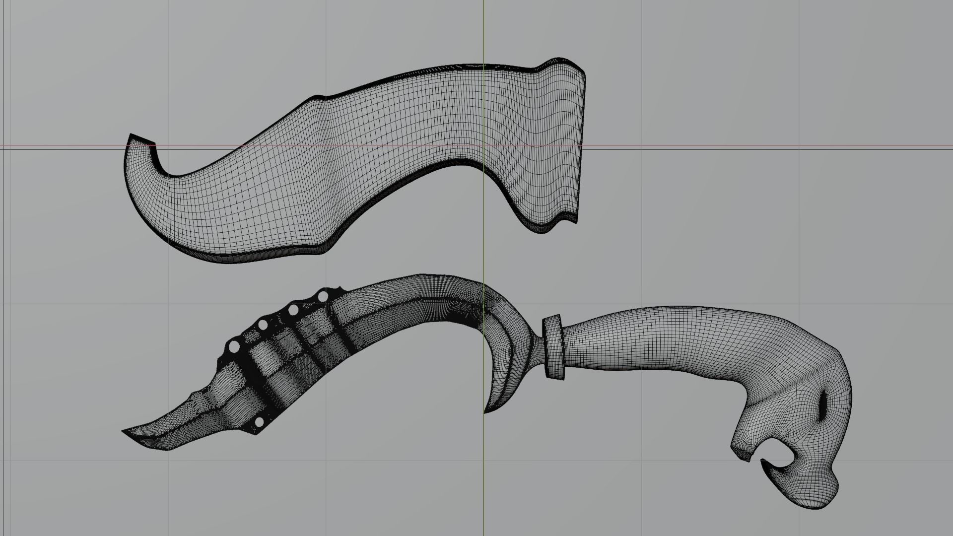 Kujang Traditional Symbol Low-poly 3D model_11