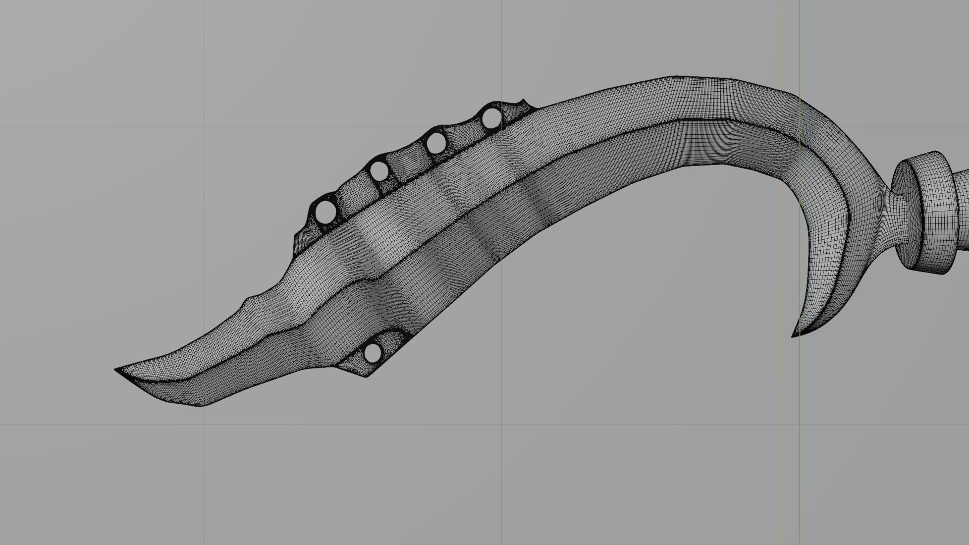 Kujang Traditional Symbol Low-poly 3D model_13