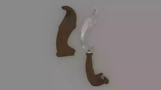 Kujang Traditional Symbol Low-poly 3D model