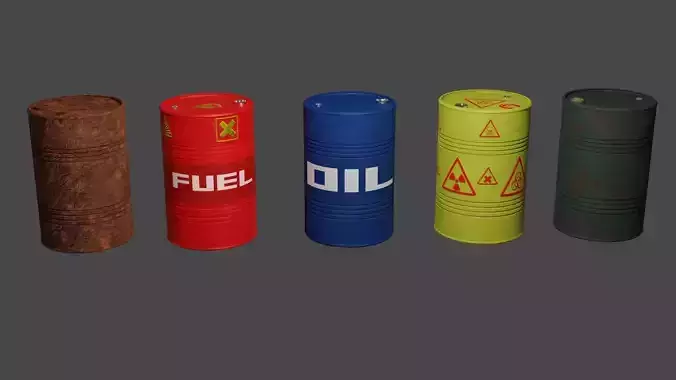 Barrel for fuel Free low-poly 3D model